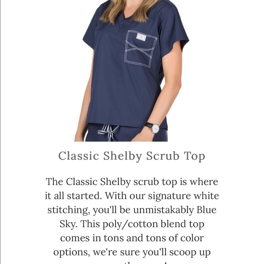 Blue Sky Scrub Top